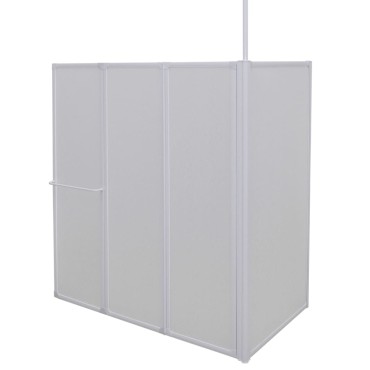 Διαχωριστικό Μπάνιου Επιτοίχιο Σχήμα L 70x120x137εκ 4 Πτυσσόμενα Πάνελ