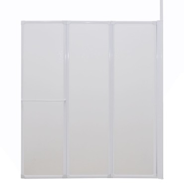 Διαχωριστικό Μπάνιου Επιτοίχιο Σχήμα L 70x120x137εκ 4 Πτυσσόμενα Πάνελ