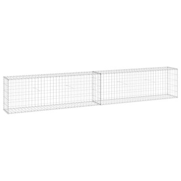 vidaXL Συρματοκιβώτιο Τοίχος 300x30x50cm Γαλβαν. Χάλυβας + Καλύμματα