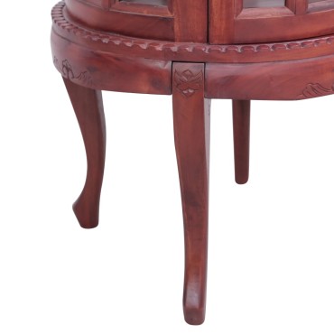 vidaXL Τραπεζάκι Βιτρίνα Καφέ 50x50x76cm από Μασίφ Μαόνι 1 τεμ.