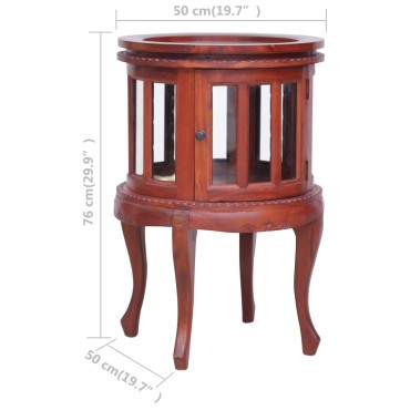 vidaXL Τραπεζάκι Βιτρίνα Καφέ 50x50x76cm από Μασίφ Μαόνι 1 τεμ.
