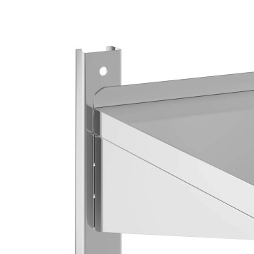 vidaXL Ράφι Τοίχου 2 Επιπ. Ασημί 100x40x60cm Ανοξείδωτο Ατσάλι 1 τεμ.