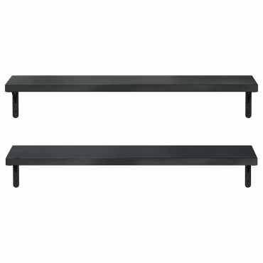 vidaXL Ράφια Τοίχου 2 τεμ. Μαύρο 100x23,5cm Ανοξείδωτο Ατσάλι