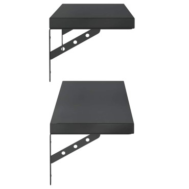 vidaXL Ράφια Τοίχου 2 τεμ. Μαύρο 100x23,5cm Ανοξείδωτο Ατσάλι