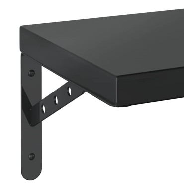 vidaXL Ράφια Τοίχου 2 τεμ. Μαύρο 100x23,5cm Ανοξείδωτο Ατσάλι