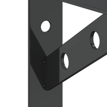 vidaXL Στηρίγματα Ραφιών 4 τεμ. Ασημί 15x2,5x11,5 Ανοξείδωτο Μαύρο 15x2,5x11,5cm