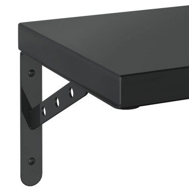vidaXL Ράφια Τοίχου 2 τεμ. Μαύρο 75x23,5cm Ανοξείδωτο Ατσάλι
