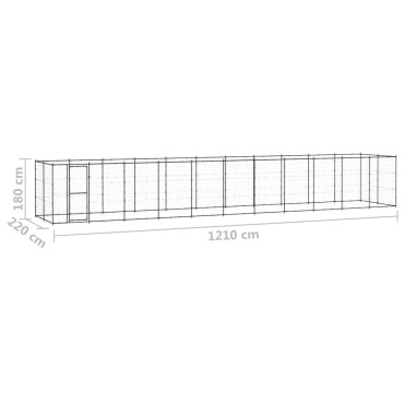 vidaXL Κλουβί Σκύλου Εξωτερικού Χώρου 26,62 μ² από Ατσάλι