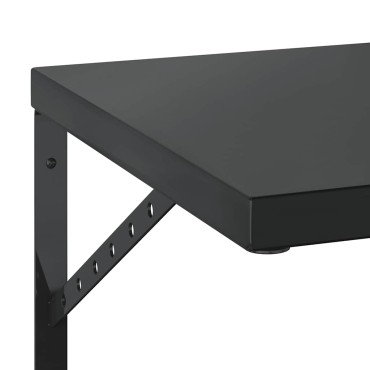 vidaXL Ράφια Τοίχου 2 τεμ. Μαύρο 75x40cm Ανοξείδωτο Ατσάλι