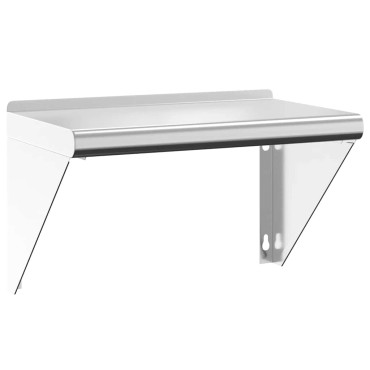 vidaXL Ράφι Τοίχου Ασημί 50x30x31cm Ανοξείδωτο Ατσάλι 1 τεμ.