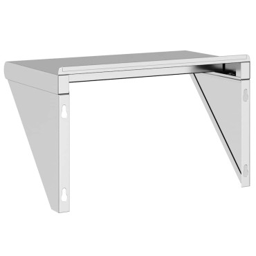 vidaXL Ράφι Τοίχου Ασημί 50x30x31cm Ανοξείδωτο Ατσάλι 1 τεμ.