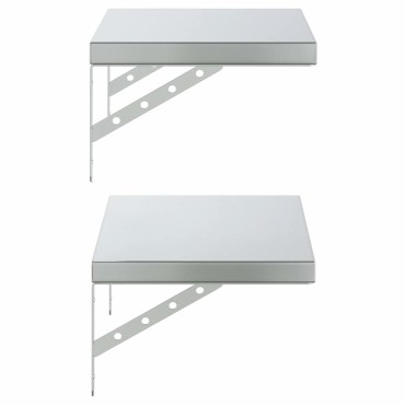 vidaXL Ράφια Τοίχου 2 τεμ. Ασημί 50x30cm Ανοξείδωτο Ατσάλι
