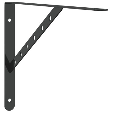 vidaXL Στηρίγματα Ραφιών 4 τεμ. Ασημί 40x2,5x25cm Ανοξείδωτο Μαύρο
