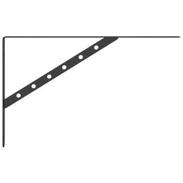vidaXL Στηρίγματα Ραφιών 4 τεμ. Ασημί 40x2,5x25cm Ανοξείδωτο Μαύρο