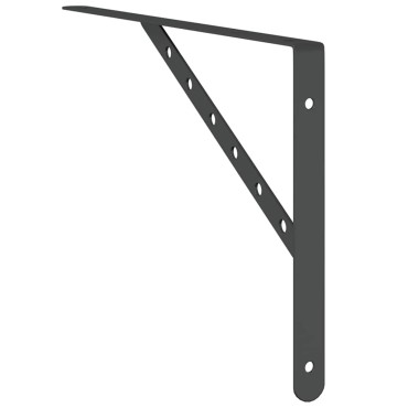 vidaXL Στηρίγματα Ραφιών 4 τεμ. Ασημί 40x2,5x25cm Ανοξείδωτο Μαύρο