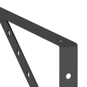 vidaXL Στηρίγματα Ραφιών 4 τεμ. Ασημί 40x2,5x25cm Ανοξείδωτο Μαύρο