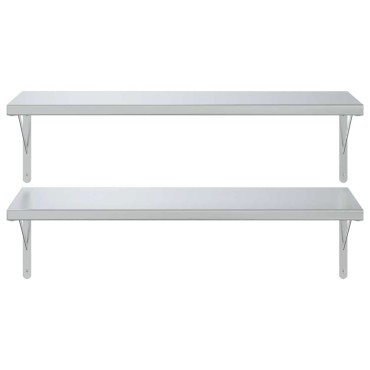 vidaXL Ράφια Τοίχου 2 τεμ. Ασημί 100x40cm Ανοξείδωτο Ατσάλι