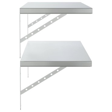 vidaXL Ράφια Τοίχου 2 τεμ. Ασημί 100x40cm Ανοξείδωτο Ατσάλι