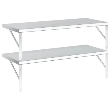 vidaXL Ράφια Τοίχου 2 τεμ. Ασημί 100x40cm Ανοξείδωτο Ατσάλι