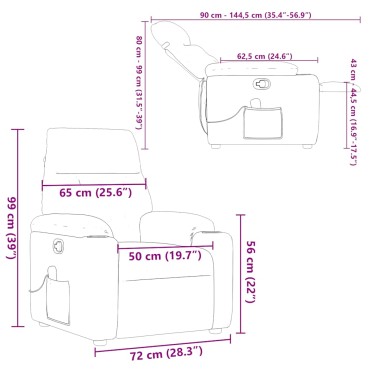 vidaXL καρέκλα ανάκλισης μασάζ Cloud Grey Fabric