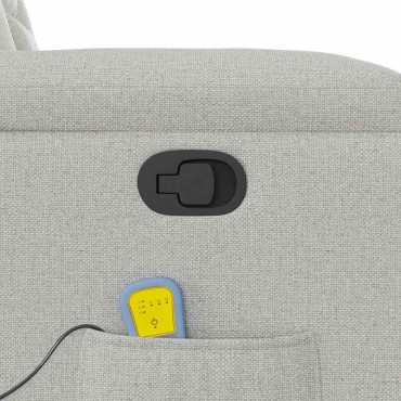 vidaXL καρέκλα ανάκλισης μασάζ Cloud Grey Fabric