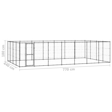 vidaXL Κλουβί Σκύλου Εξωτερικού Χώρου 33,88 μ² από Ατσάλι