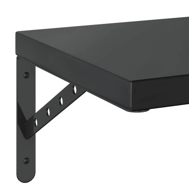 vidaXL Ράφια Τοίχου 2 τεμ. Μαύρο 75x30cm Ανοξείδωτο Ατσάλι