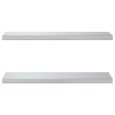 vidaXL Ράφια Τοίχου 2 τεμ. Ασημί 75x23,5x3cm Ανοξείδωτο Ατσάλι