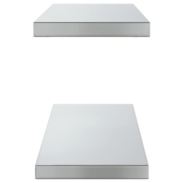 vidaXL Ράφια Τοίχου 2 τεμ. Ασημί 75x23,5x3cm Ανοξείδωτο Ατσάλι