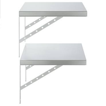 vidaXL Ράφια Τοίχου 2 τεμ. Ασημί 50x40cm Ανοξείδωτο Ατσάλι
