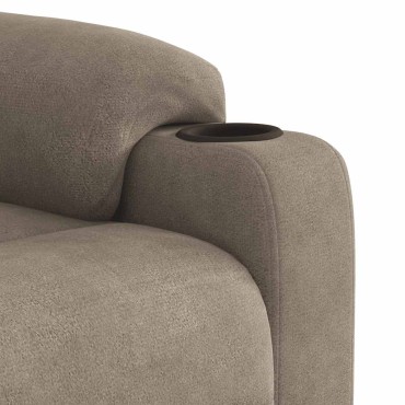 vidaXL Πολυθρόνα Ανακλινόμενη Ανύψωση Taupe Ύφασμα Μικροϊνών