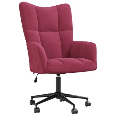 vidaXL Πολυθρόνα Relax Μπορντό Βελούδινη 61,5x69x(94,5-102)cm 1 τεμ.