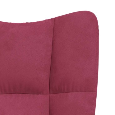 vidaXL Πολυθρόνα Relax Μπορντό Βελούδινη 61,5x69x(94,5-102)cm 1 τεμ.