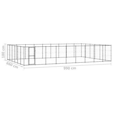 vidaXL Κλουβί Σκύλου Εξωτερικού Χώρου 65,34 μ² από Ατσάλι