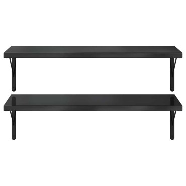 vidaXL Ράφια Τοίχου 2 τεμ. Μαύρο 100x40cm Ανοξείδωτο Ατσάλι