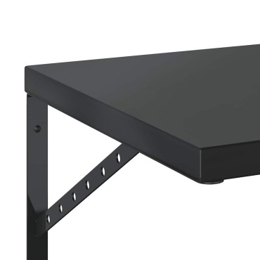 vidaXL Ράφια Τοίχου 2 τεμ. Μαύρο 100x40cm Ανοξείδωτο Ατσάλι