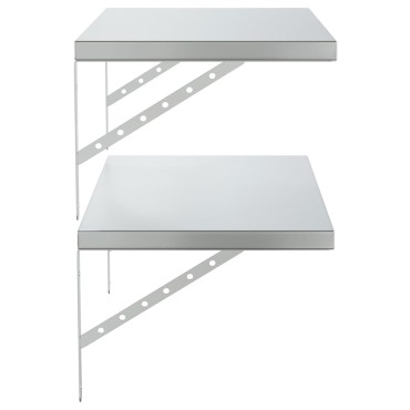 vidaXL Ράφια Τοίχου 2 τεμ. Ασημί 75x40cm Ανοξείδωτο Ατσάλι