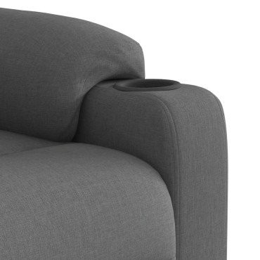 vidaXL Πολυθρόνα Μασάζ Ανακλινόμενη Ηλεκτρική Σκούρο Γκρι Υφασμάτινη