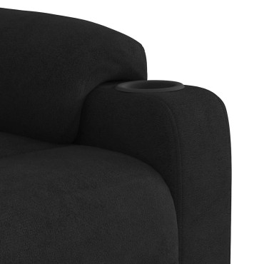 vidaXL Πολυθρόνα Ανακλινόμενη Μαύρη από Ύφασμα Μικροϊνών