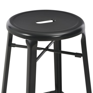 vidaXL Σετ Επίπλων Μπαρ 3 τεμ. Μαύρο Ατσάλινο 60x60x108cm
