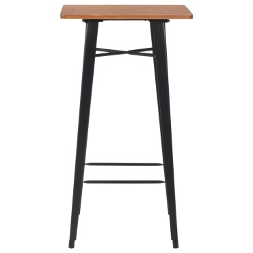 vidaXL Σετ Επίπλων Μπαρ 3 τεμ. Μαύρο Ατσάλινο 60x60x108cm