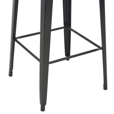 vidaXL Σετ Επίπλων Μπαρ 3 τεμ. Μαύρο Ατσάλινο 60x60x108cm