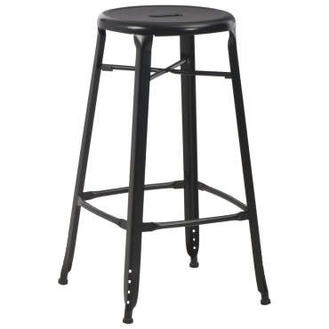 vidaXL Σετ Επίπλων Μπαρ 3 τεμ. Μαύρο Ατσάλινο 60x60x108cm