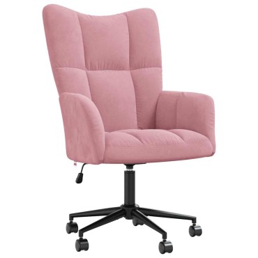 vidaXL Πολυθρόνα Relax Ροζ Βελούδινη 61,5x69x(94,5-102)cm 1 τεμ.