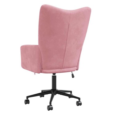 vidaXL Πολυθρόνα Relax Ροζ Βελούδινη 61,5x69x(94,5-102)cm 1 τεμ.