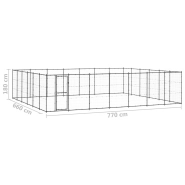 vidaXL Κλουβί Σκύλου Εξωτερικού Χώρου 50,82 μ² από Ατσάλι