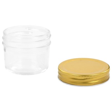 vidaXL Βάζα Μαρμελάδας 24 τεμ. 110 ml Γυάλινα με Χρυσά Καπάκια