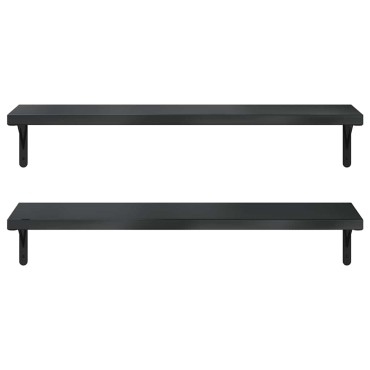 vidaXL Ράφια Τοίχου 2 τεμ. Μαύρο 100x30cm Ανοξείδωτο Ατσάλι