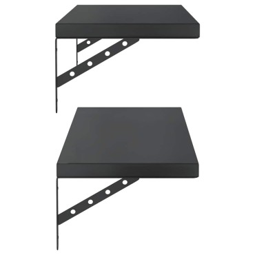 vidaXL Ράφια Τοίχου 2 τεμ. Μαύρο 100x30cm Ανοξείδωτο Ατσάλι