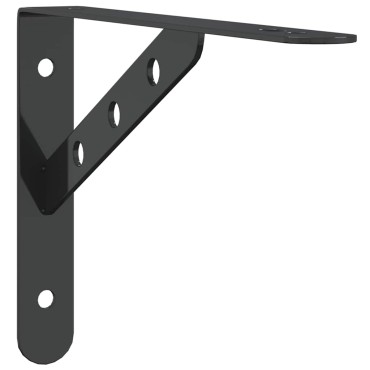 vidaXL Στηρίγματα Ραφιών 4 τεμ. Ασημί 23,5x2,5x15,5 Ανοξείδωτο Μαύρο 23,5x2,5x15,5cm